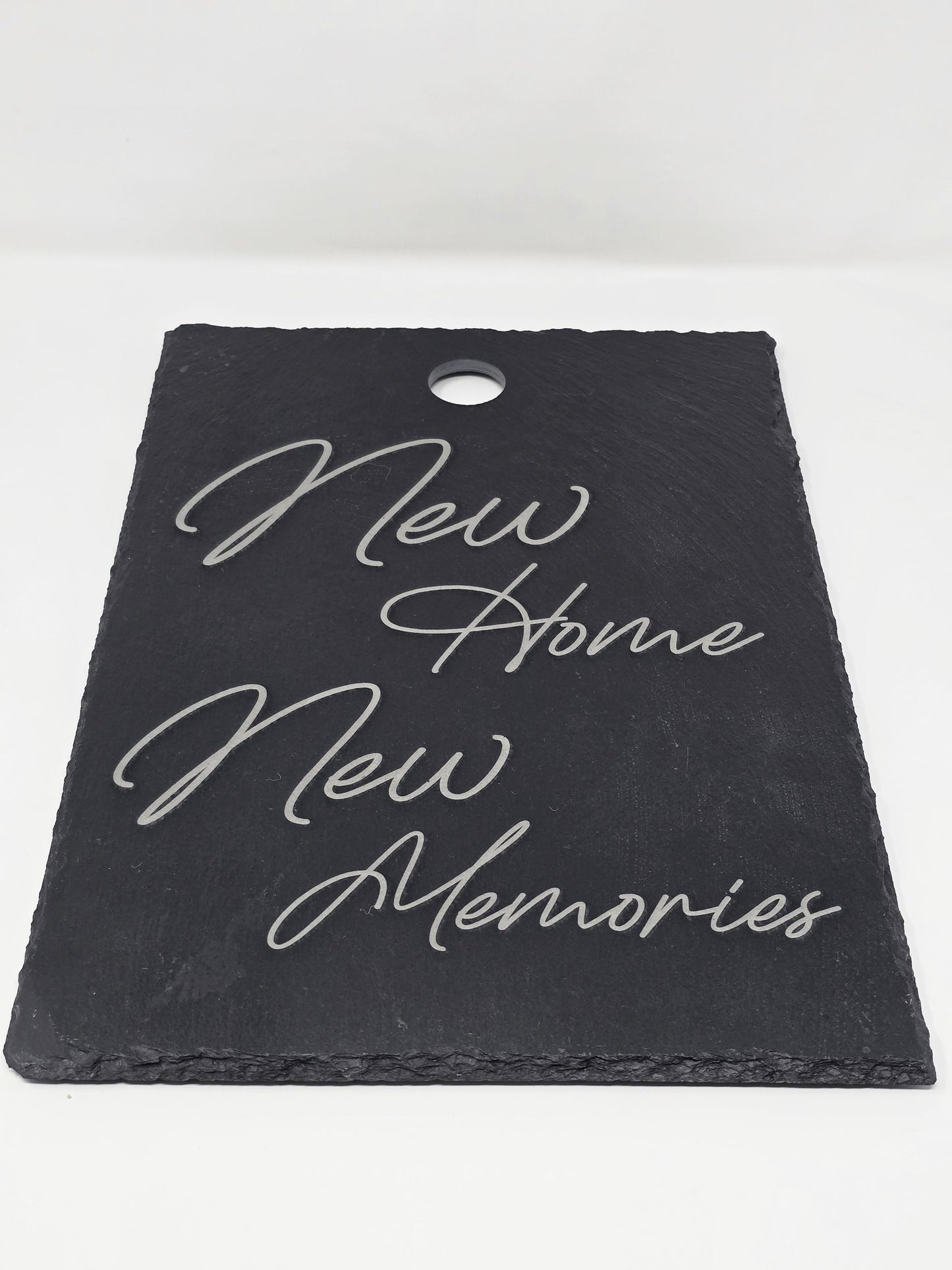 Engraved Cutting Board – “New Home New Memories” – Housewarming Gift – Rustic Kitchen Decor – Personalized Charcuterie Board