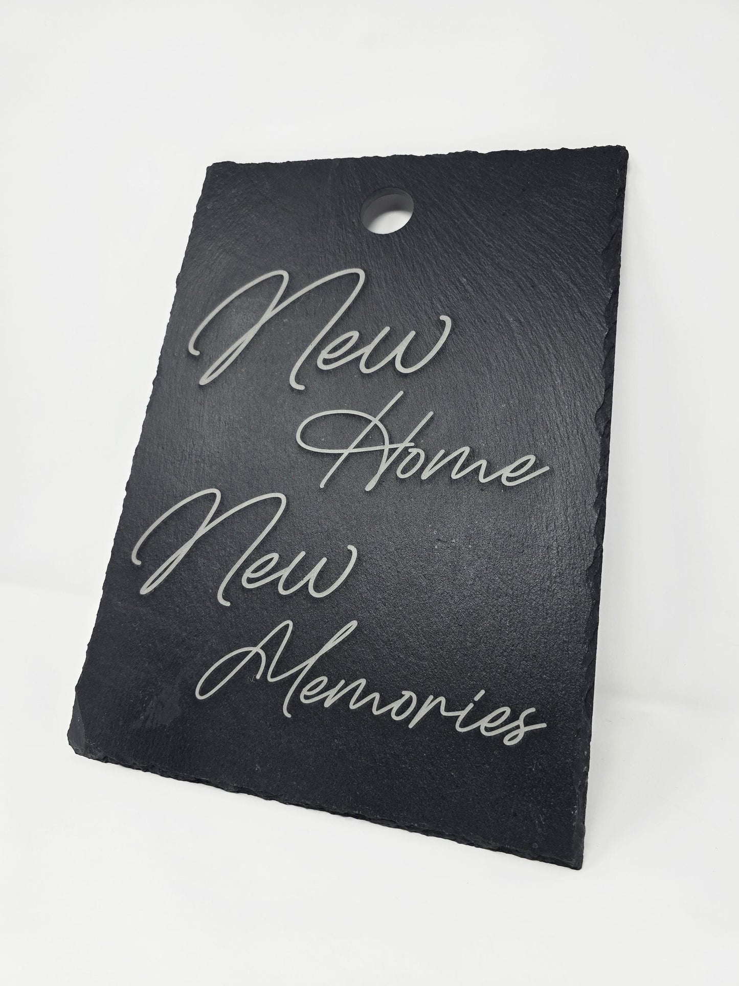 Engraved Cutting Board – “New Home New Memories” – Housewarming Gift – Rustic Kitchen Decor – Personalized Charcuterie Board