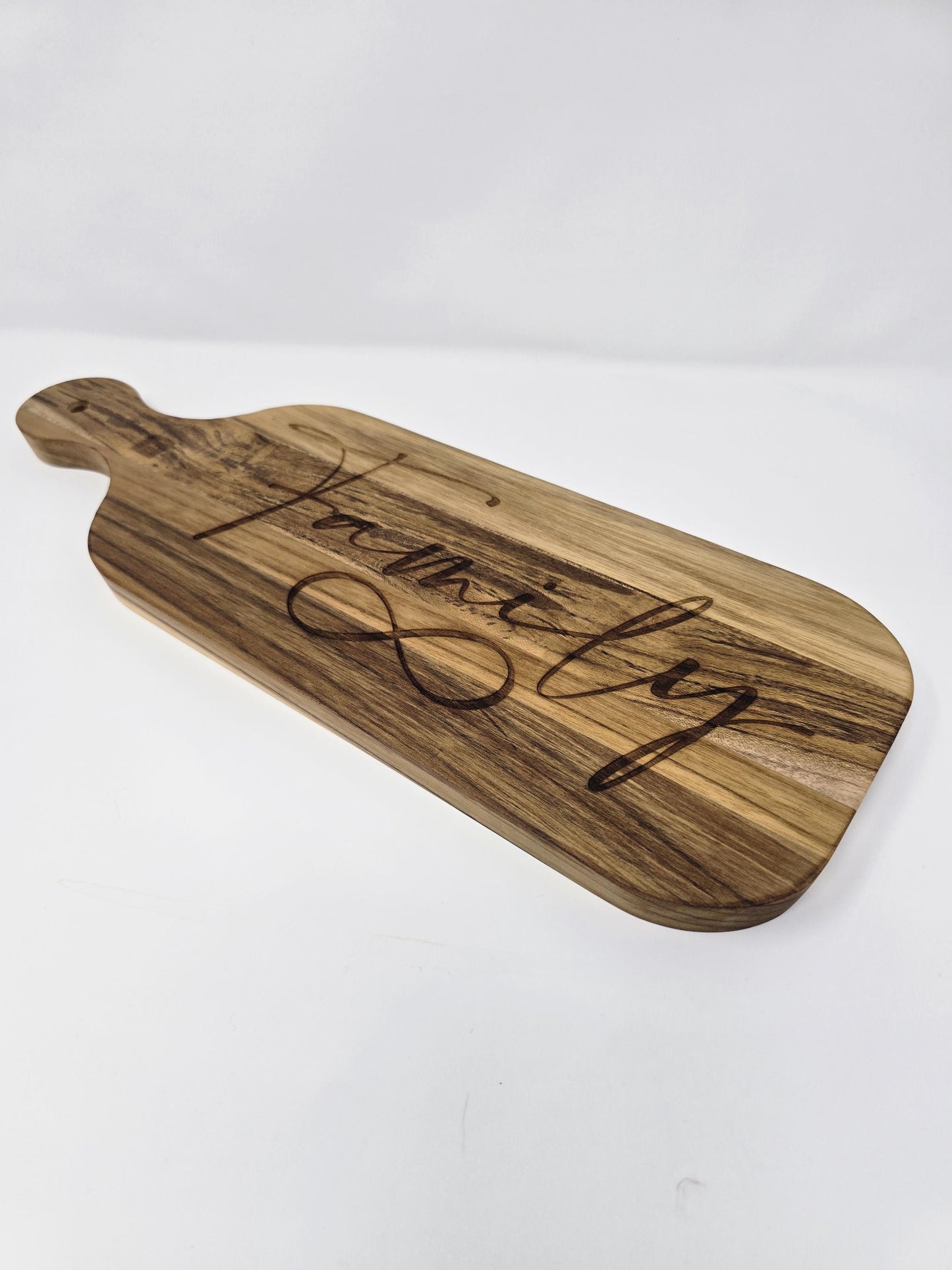 Engraved Cutting Board with Family & Infinity Symbol – Rustic Slate, Walnut, or Maple – Personalized Gift – Housewarming- Mother’s Day Gift
