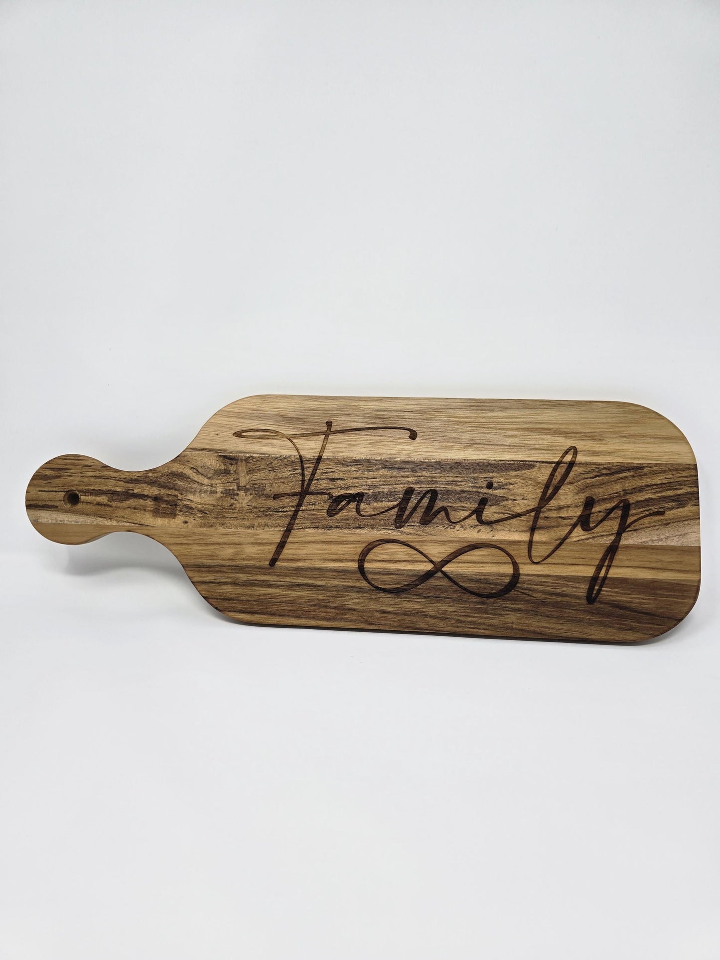 Engraved Cutting Board with Family & Infinity Symbol – Rustic Slate, Walnut, or Maple – Personalized Gift – Housewarming- Mother’s Day Gift