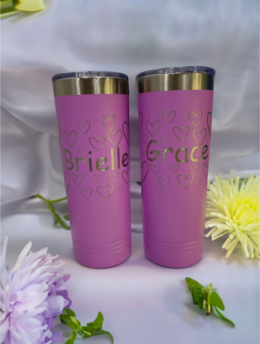 Name and Hearts Engraved Polar Camel Tumbler