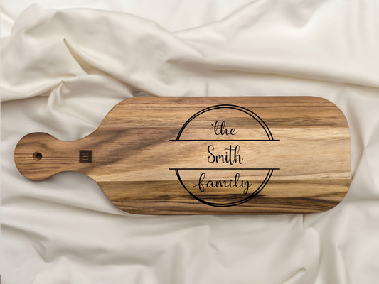 Personalized Monogram Engraved Teak Wood Cutting Board