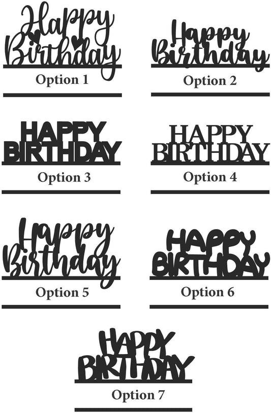 Personalized Acrylic Birthday Cake Topper: Festive Custom Decoration for All Ages | Various Colors & Styles