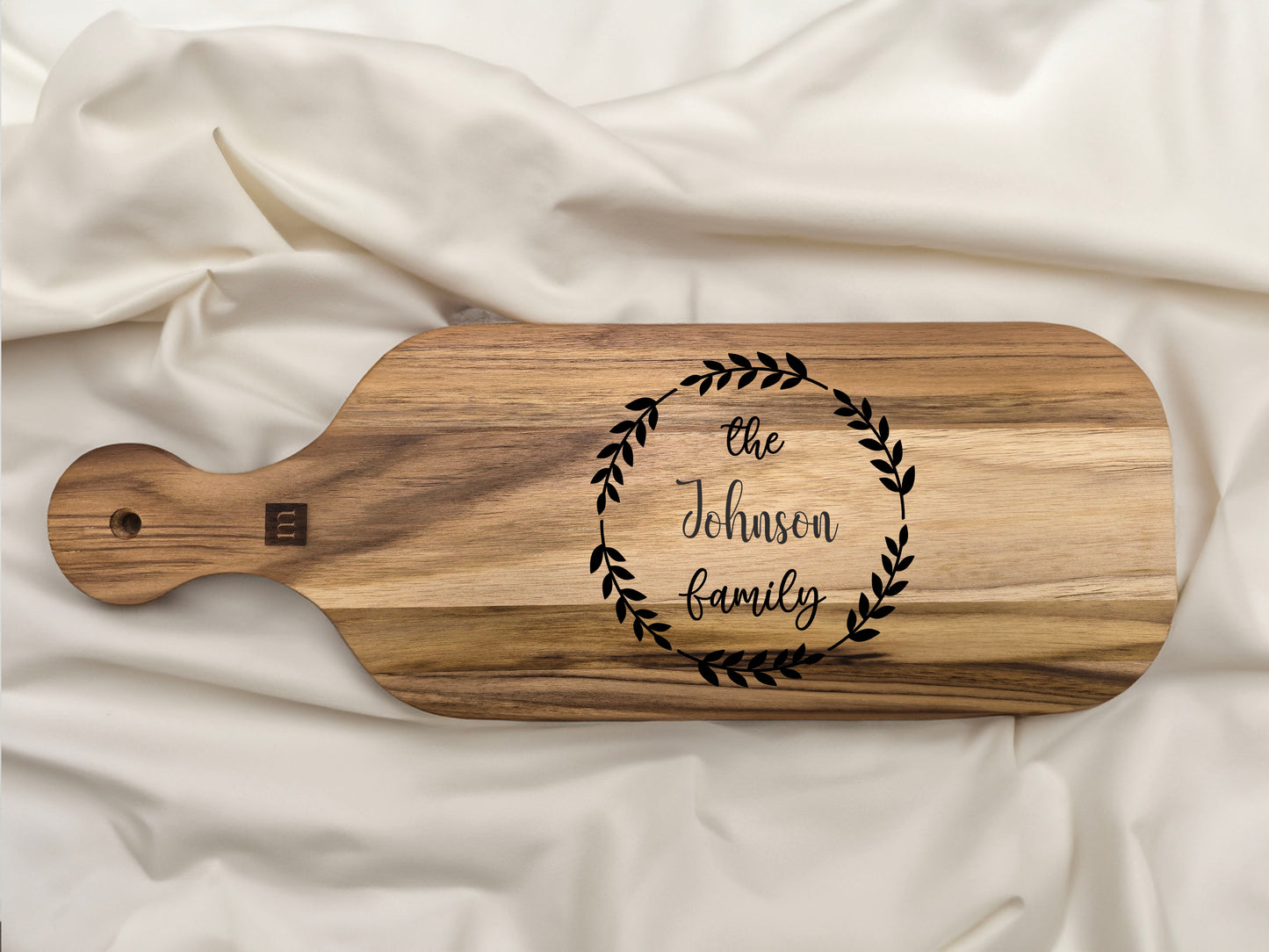 Personalized Monogram Engraved Teak Wood Cutting Board